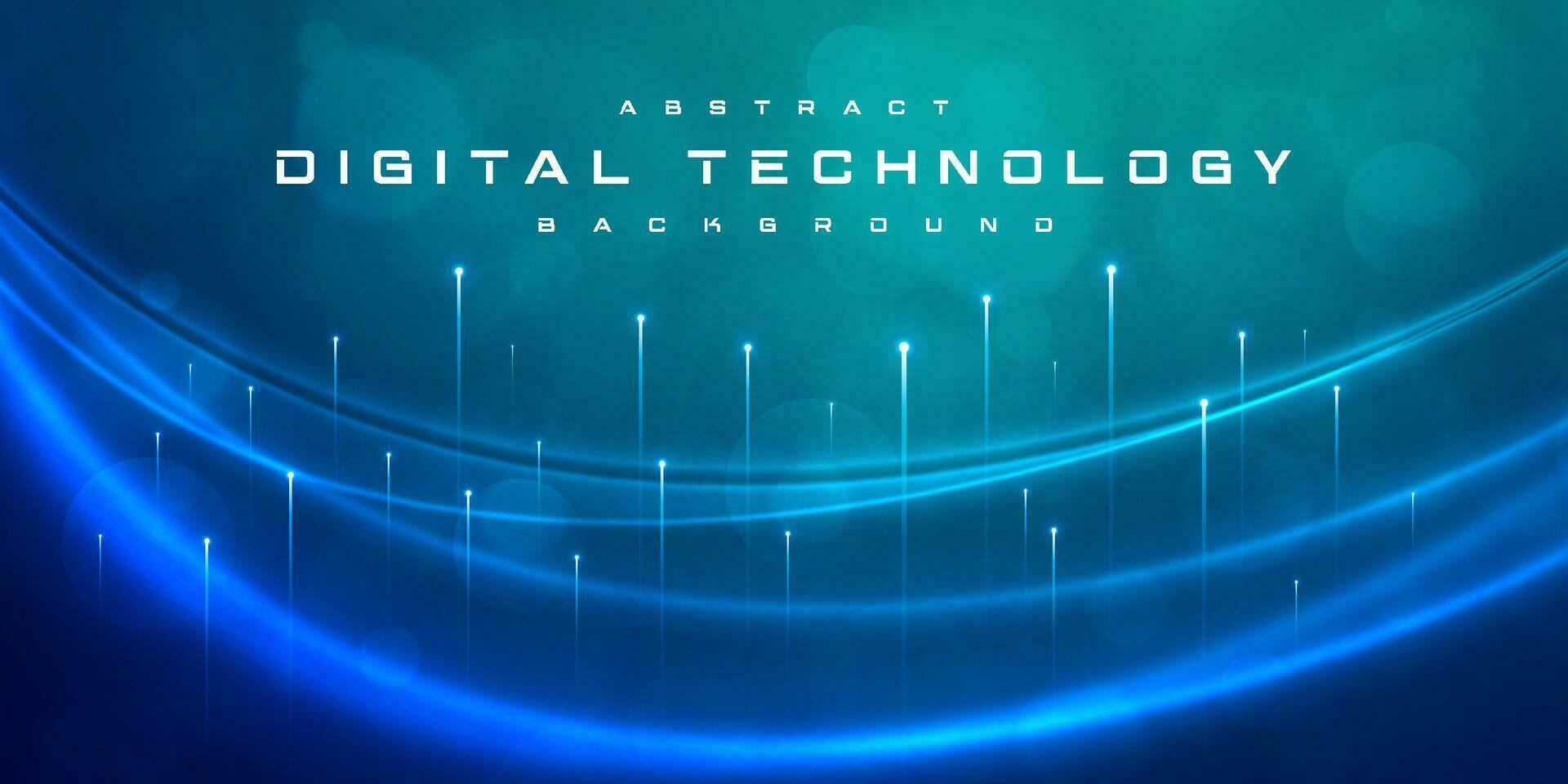 digitaal technologie snelheid aansluiten blauw groen achtergrond, cyber nano informatie, abstract communicatie, innovatie toekomst tech gegevens, internet netwerk verbinding, ai groot gegevens, lijn punt illustratie 3d vector