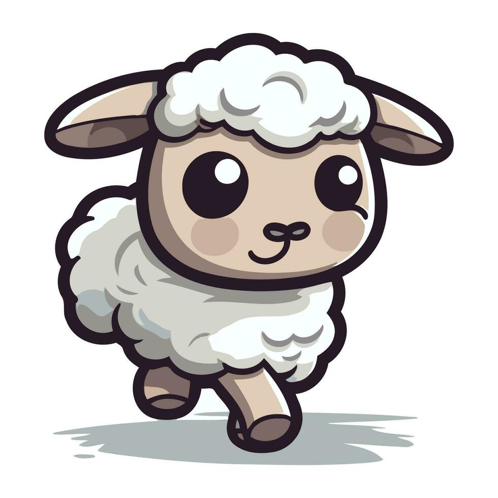 schattig tekenfilm schapen. vector illustratie geïsoleerd Aan een wit achtergrond.