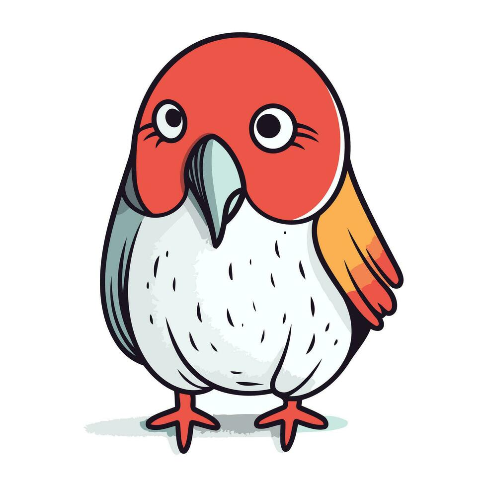 schattig tekenfilm rood vogel geïsoleerd Aan wit achtergrond. vector illustratie.