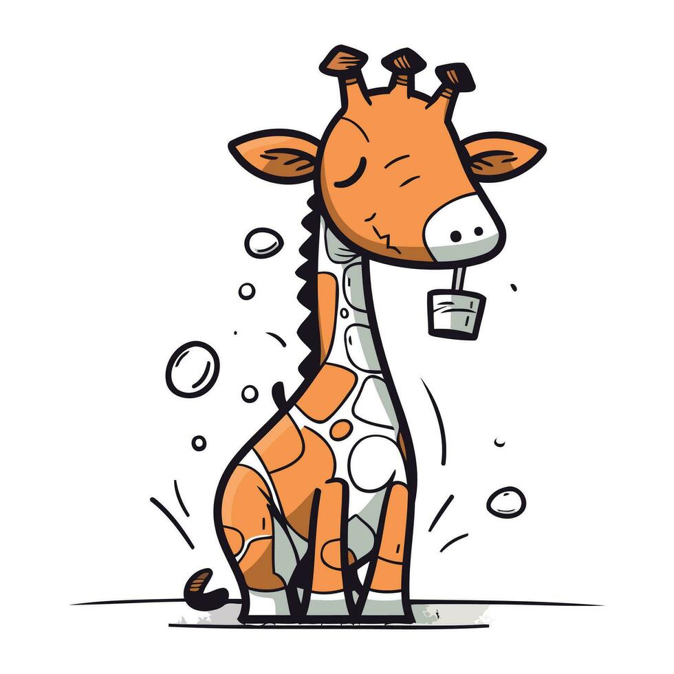 tekenfilm giraffe. vector illustratie van een schattig giraffe.