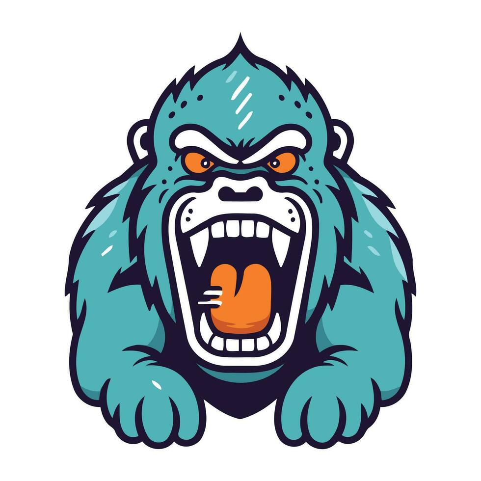 gorilla mascotte. vector illustratie van een gorilla mascotte voor sport team.