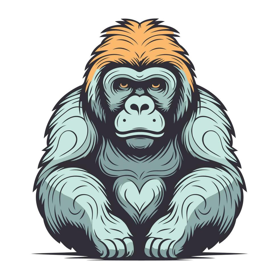 gorilla. schetsen voor uw ontwerp. vector illustratie eps10