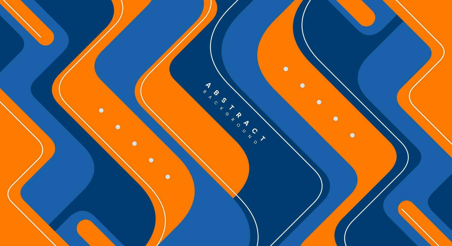 abstract vlak blauw en oranje achtergrond vector