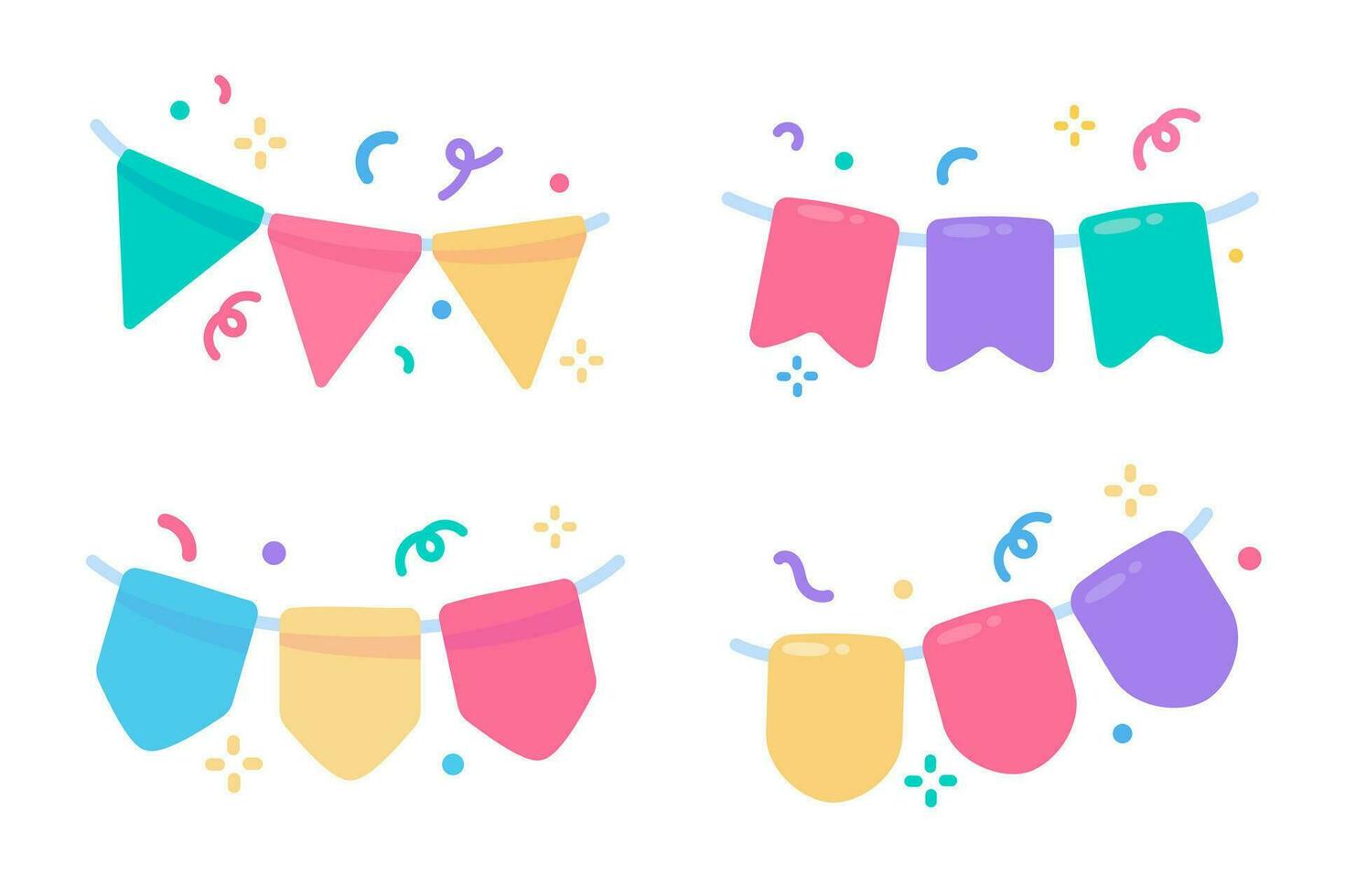 vlaggedoek feest. kleurrijk papier voor decoratie Bij verjaardag partijen vector