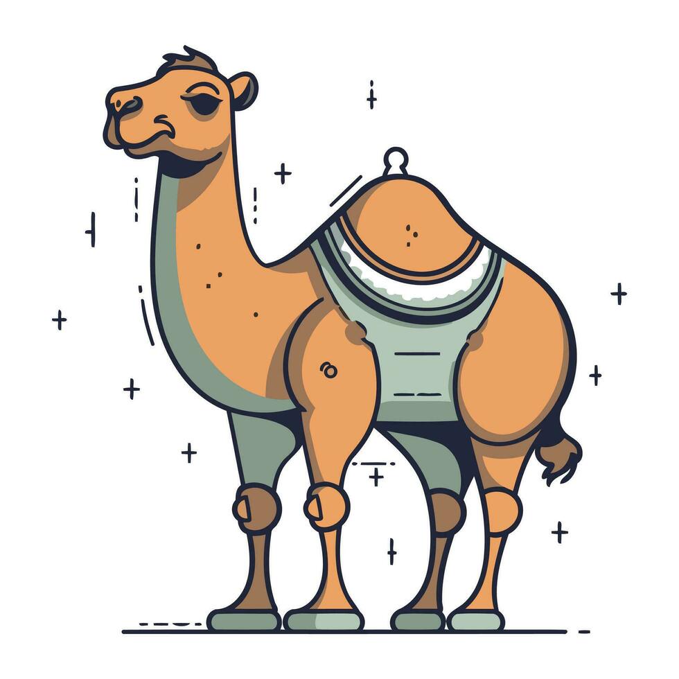 kameel. vector illustratie van een kameel in vlak ontwerp stijl.
