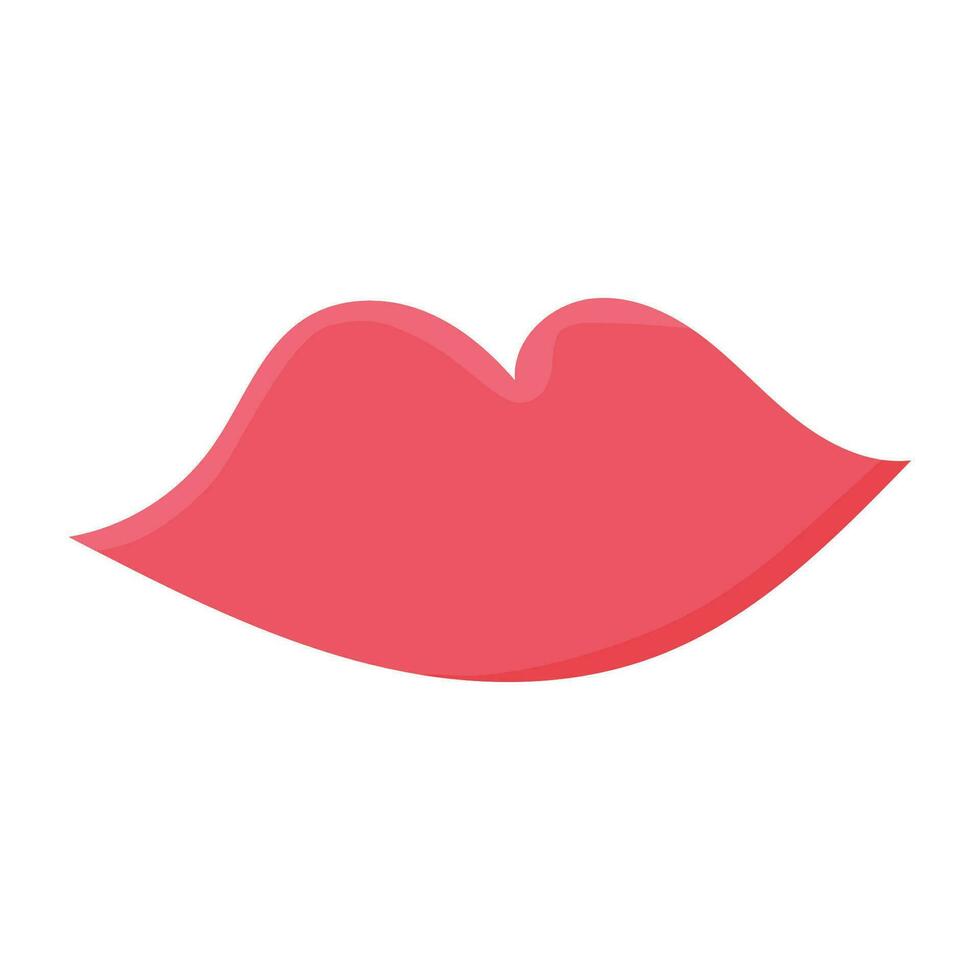 lippen rood kus Frans Frankrijk lippenstift icoon vector