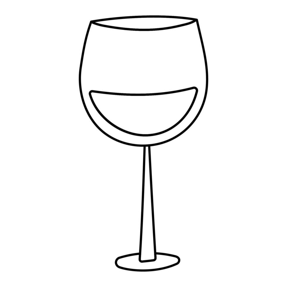 glas transparant lijn wijn Frankrijk avondeten lunch vector