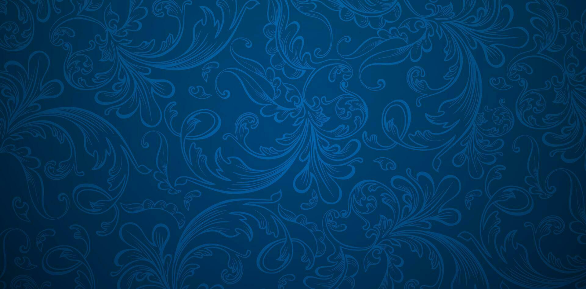 vector illustratie jaargangen sier- bloemen patroon Aan een blauw achtergrond voor naadloos textiel behang, boeken dekt, digitaal interfaces, prints ontwerp Sjablonen materiaal kaarten uitnodiging