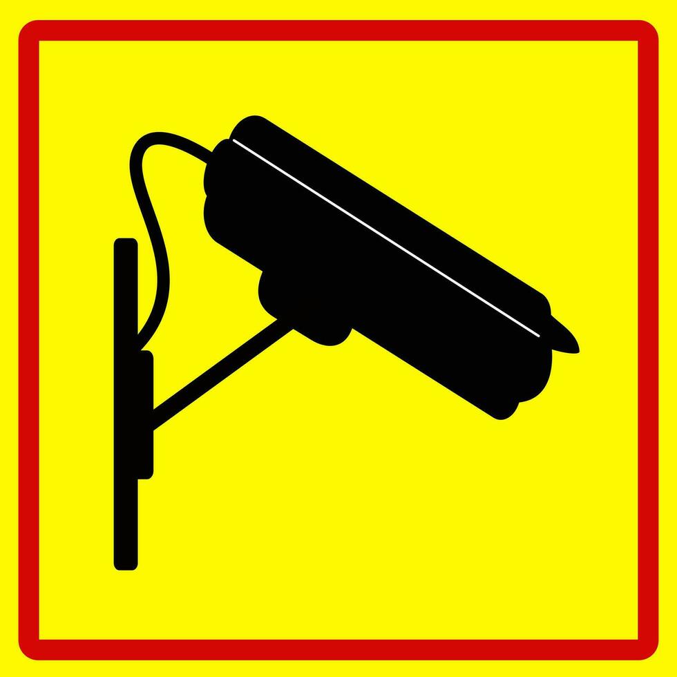 illustratie van een toezicht camera Aan een geel achtergrond, veiligheid concept, vector vlak illustratie