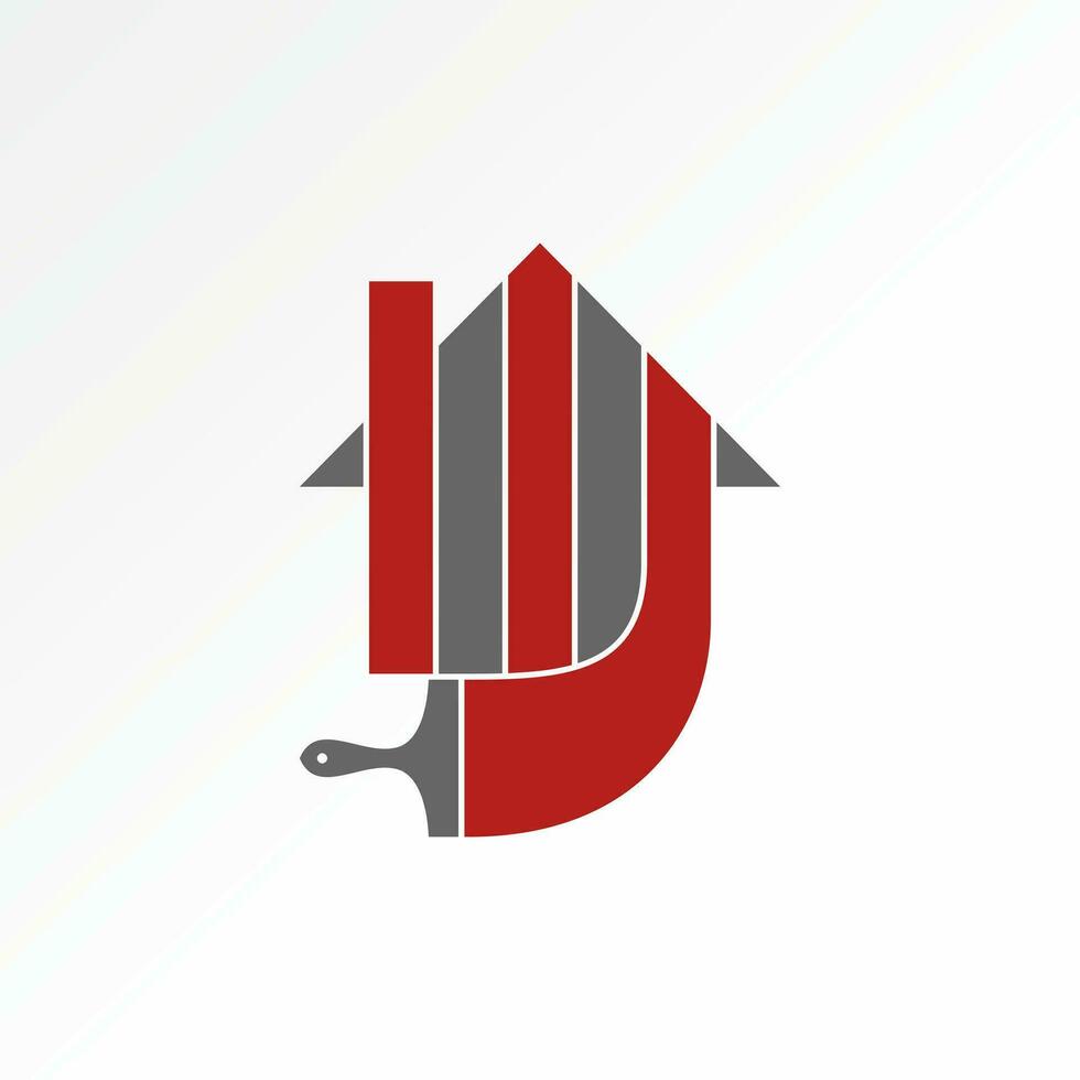 logo ontwerp grafisch concept creatief abstract premie vector voorraad teken huis huis en verf borstel. verwant naar eigendom installatie reparatie onderhoud