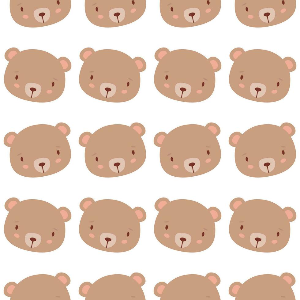 patroon met beren. gemakkelijk naadloos patroon met schattig teddy beer uiteinde van een loop. kinderen illustratie vector