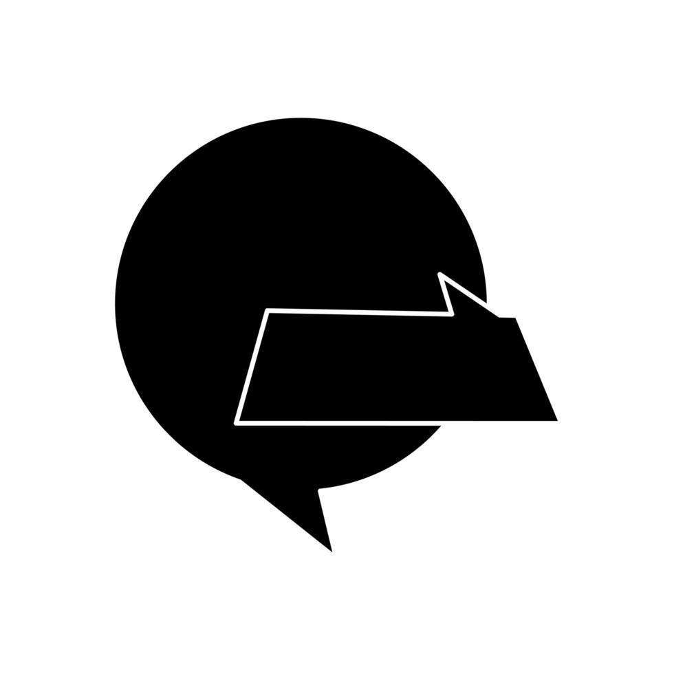 silhouet van tekstballonnen geïsoleerd pictogram vector