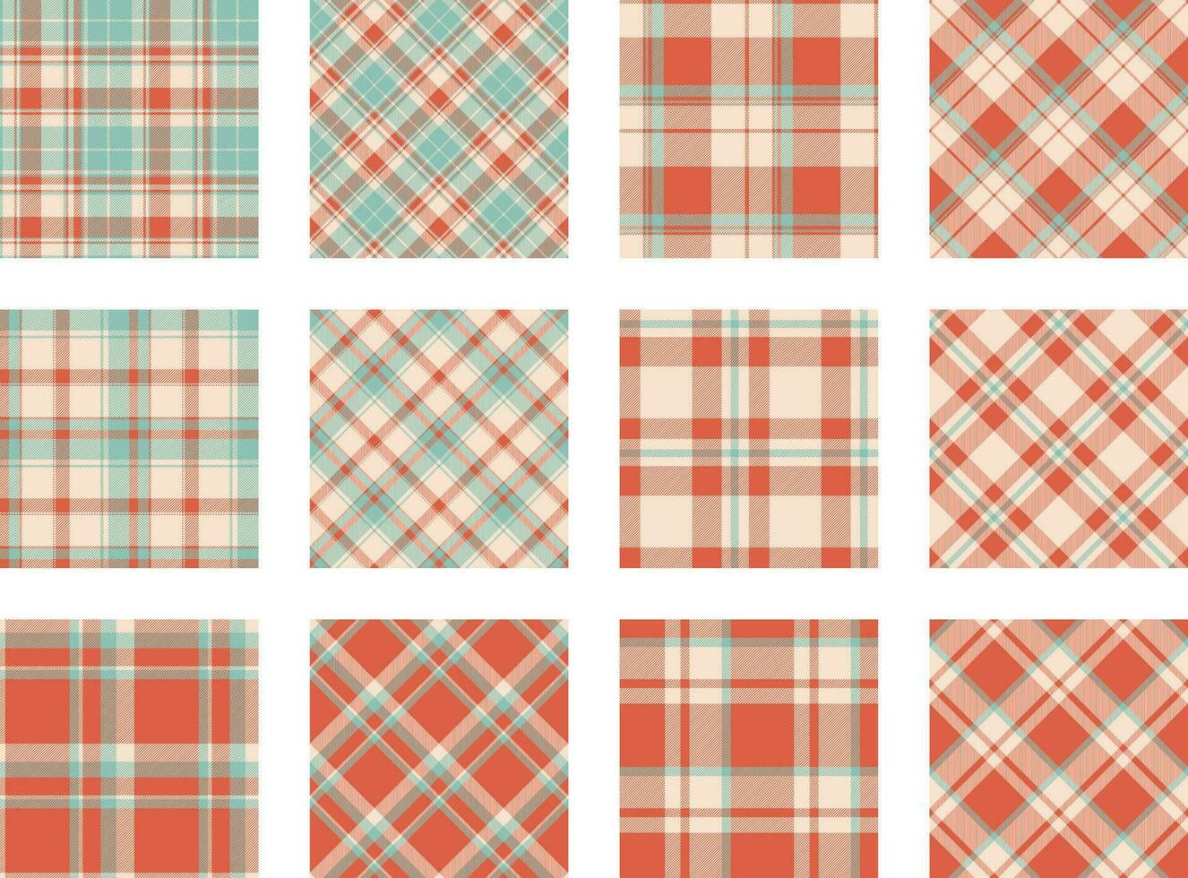 Kerstmis patroon naadloos van groente, rood en wit vector plaid. reeks vakantie achtergrond voor groet kaart, omhulsel papier afdrukken of winter decor behang.