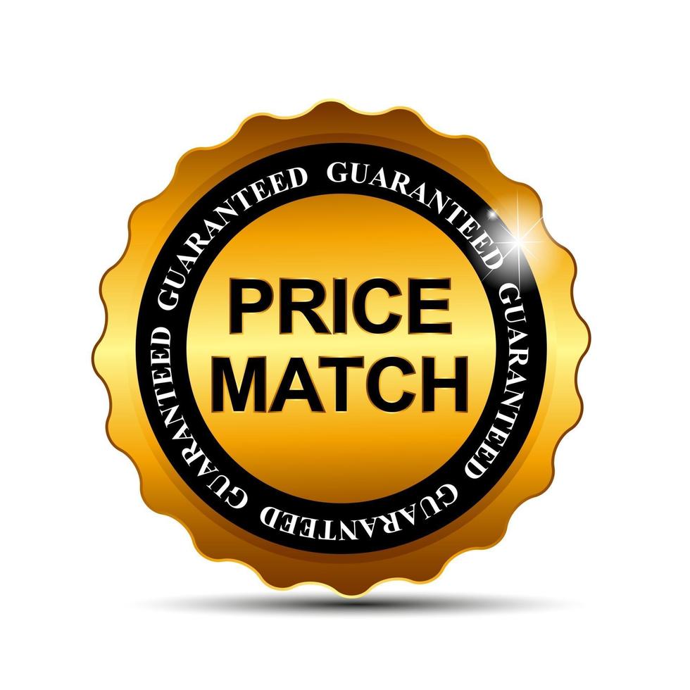 prijs match garantie gouden label teken sjabloon vectorillustratie vector