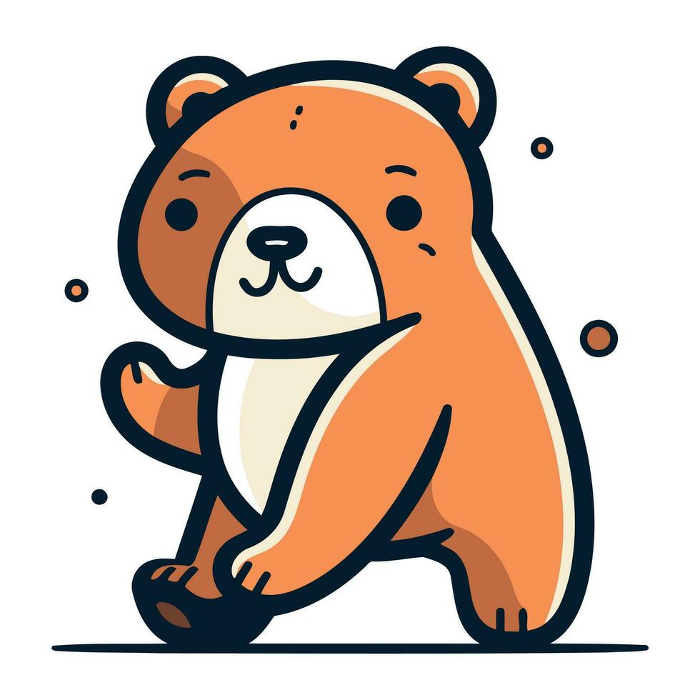 schattig tekenfilm beer. vector illustratie van een beer Aan een wit achtergrond.