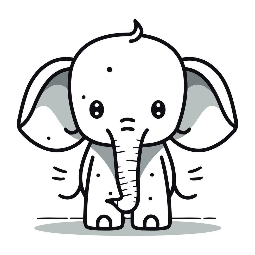 schattig olifant tekenfilm karakter vector illustratie. geschikt voor groet kaart. poster en banier