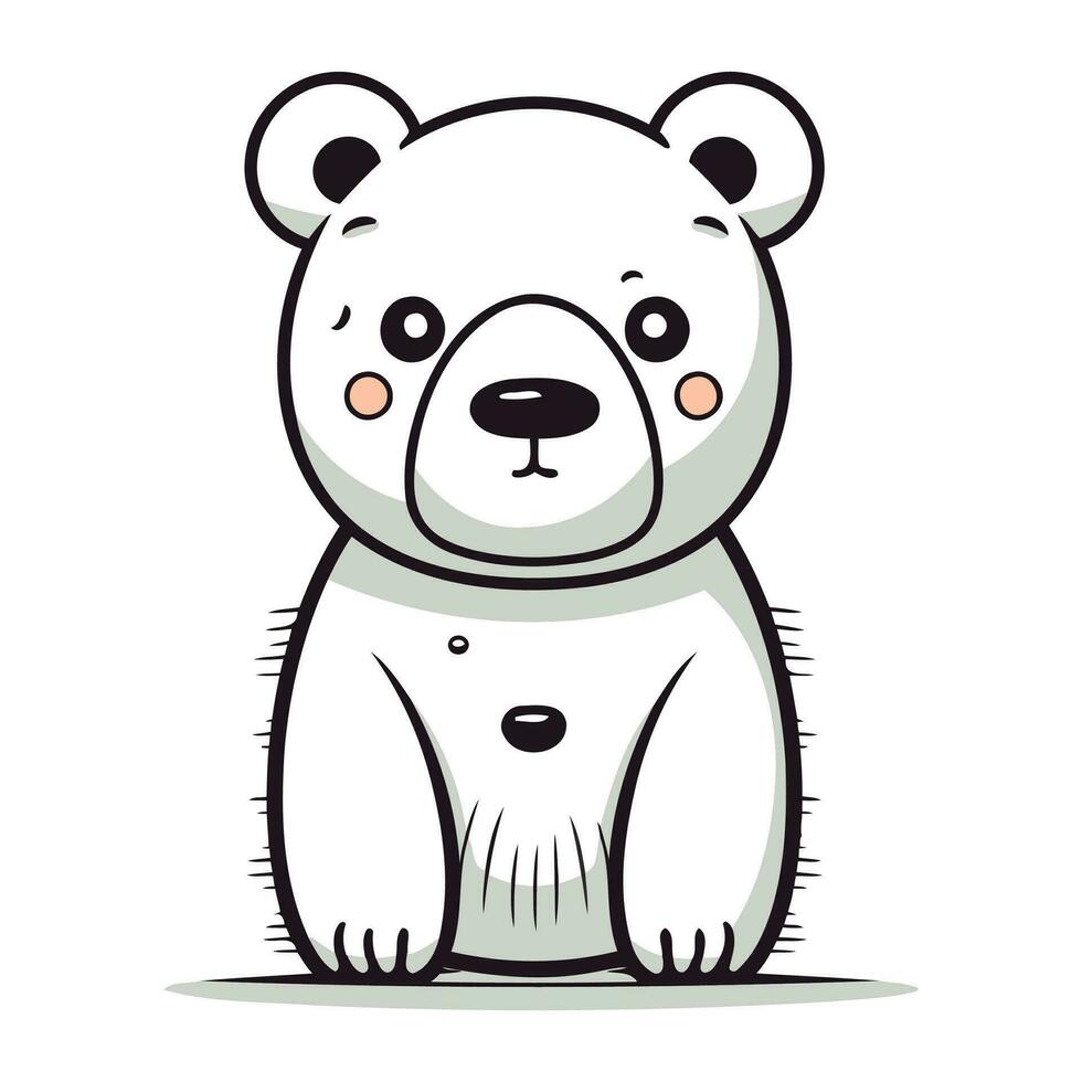 schattig tekenfilm polair beer. vector illustratie geïsoleerd Aan wit achtergrond.