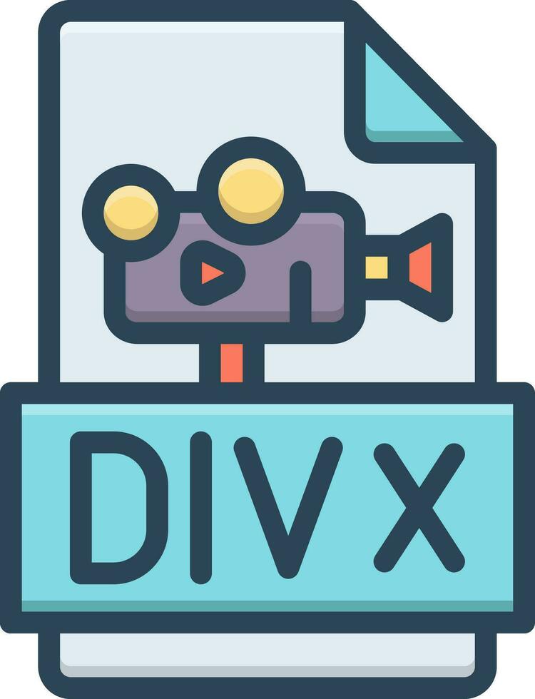 kleur icoon voor divx vector