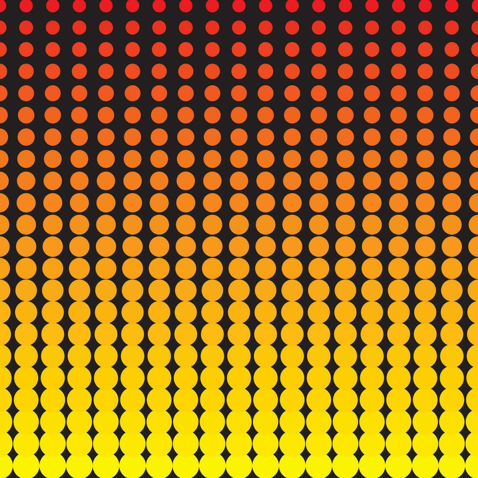 gemakkelijk abstract vector rood en geel kleur polka punt mengen mengsel halftone golvend patroon Aan zwart kleur achtergrond