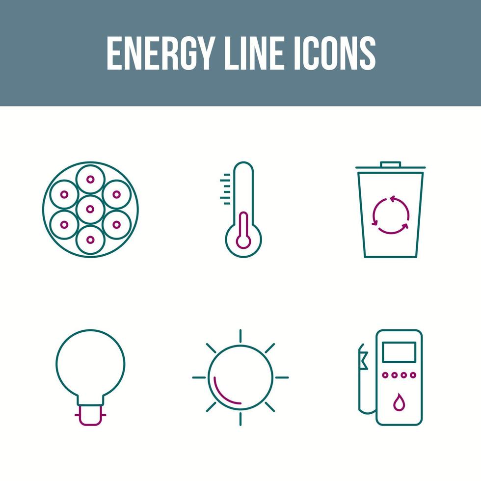 unieke energie lijn vector icon set