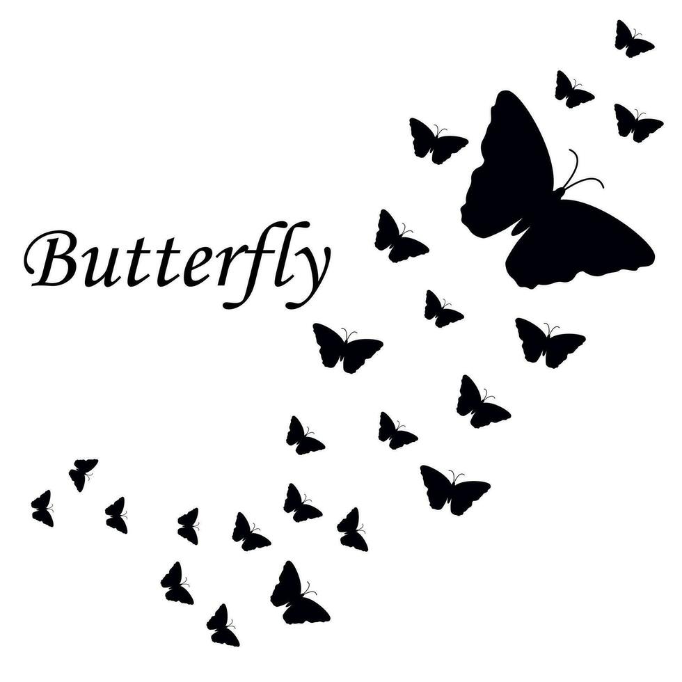 vlinder. vlinder afdrukken, vector voetafdrukken zwart vlinder Aan wit illustratie