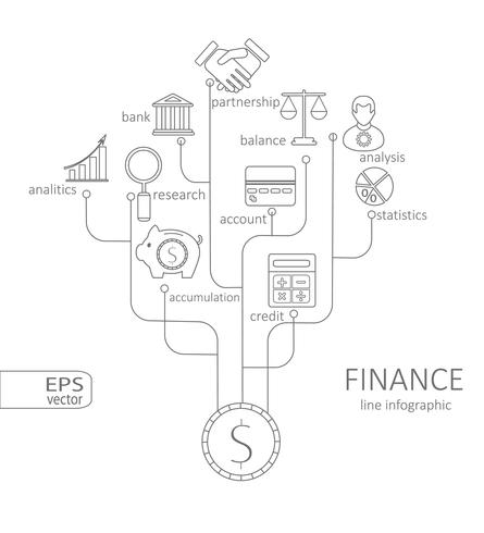 Bankieren en sparen, financiële infographic vector