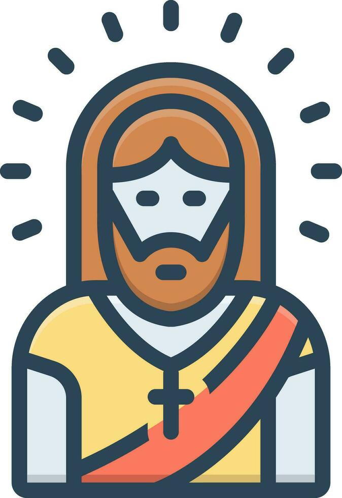 kleur icoon voor Jezus vector