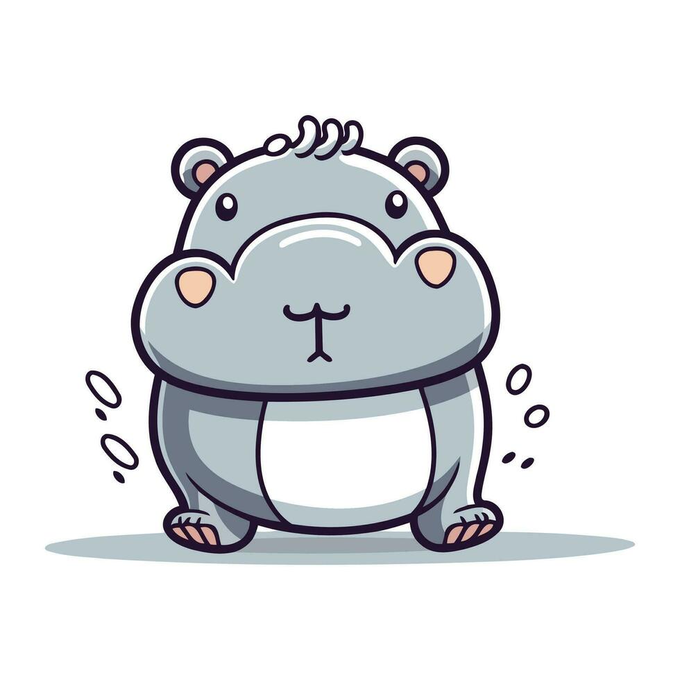 nijlpaard vector illustratie. schattig tekenfilm nijlpaard.