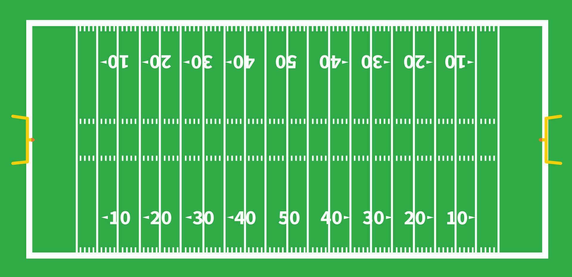 Amerikaans Amerikaans voetbal veld. voetbal veld- in top visie. team sport- recreatie achtergrond. vlak stijl. vector