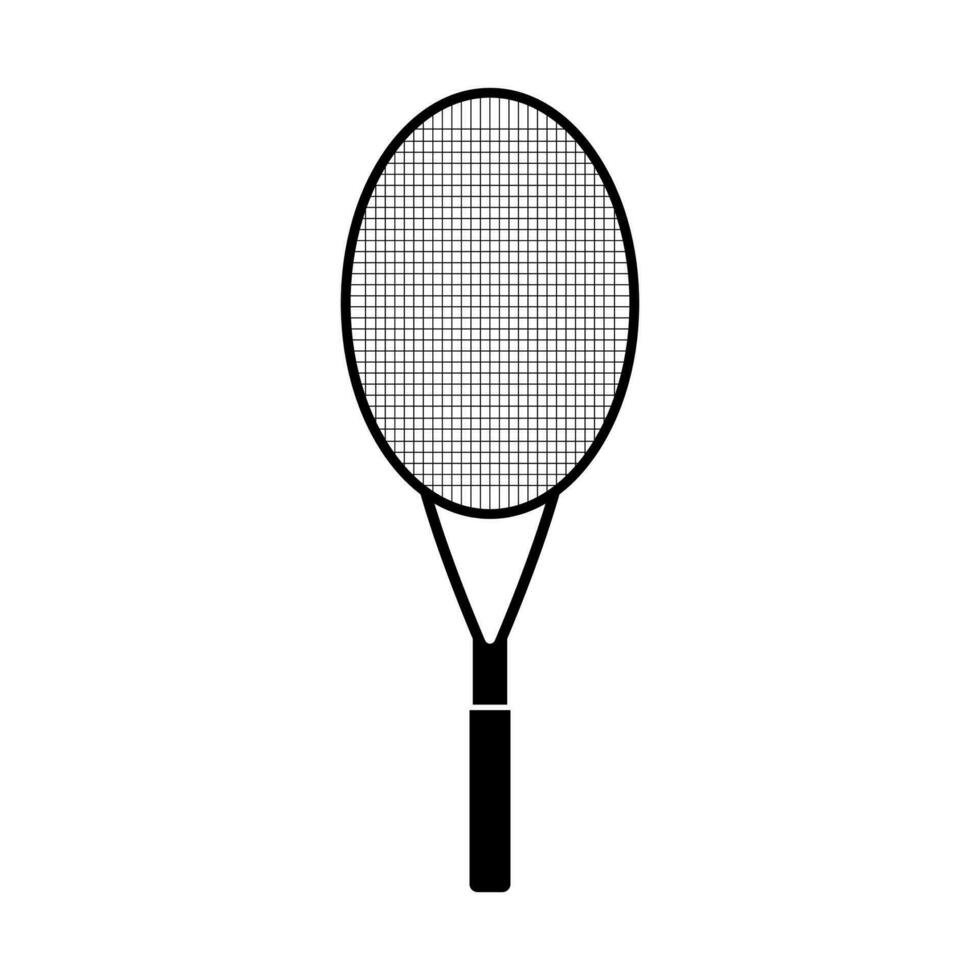 tennis racket icoon in wit achtergrond vector