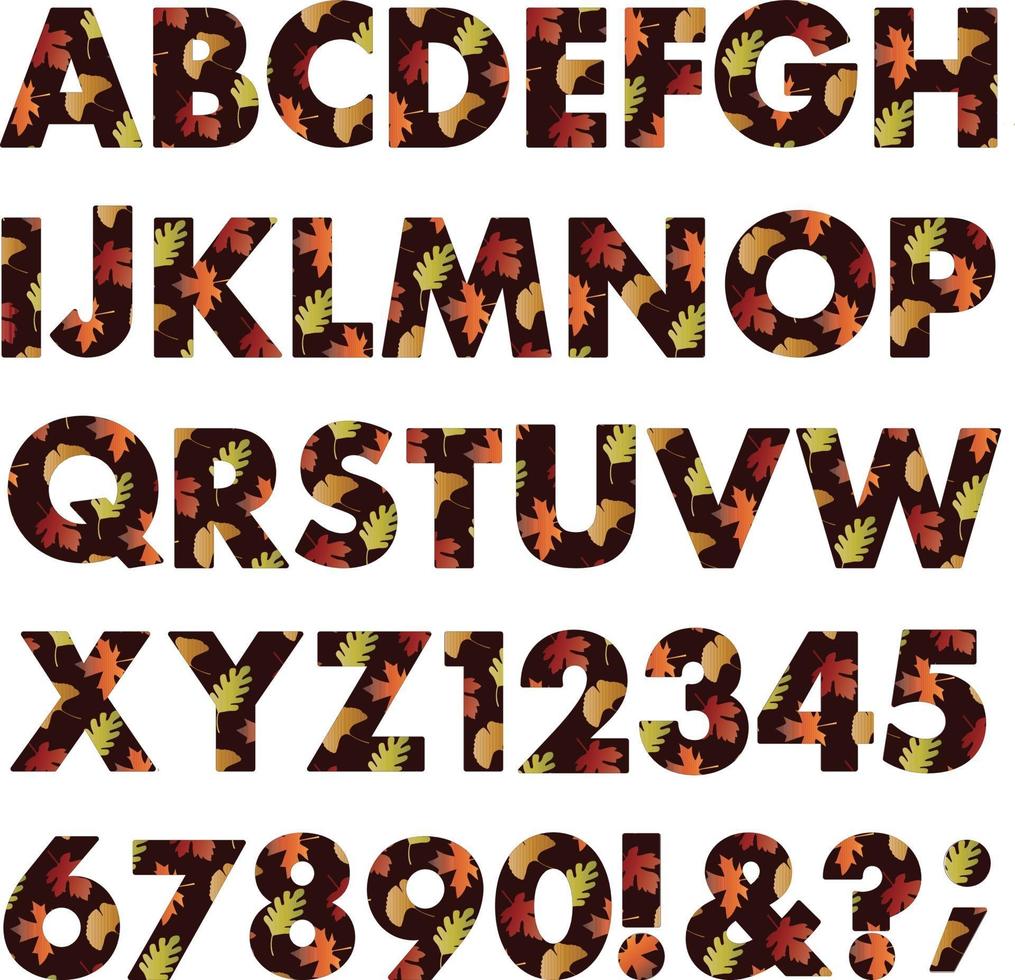 herfstbladeren vector patroon alfabet