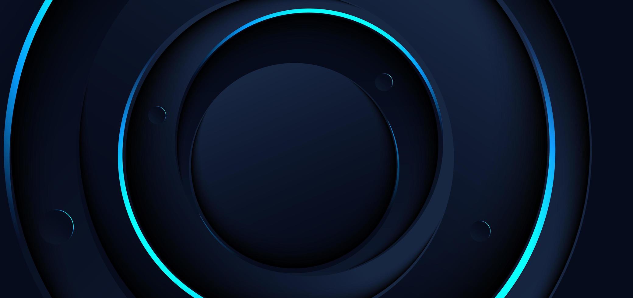 abstracte moderne donkerblauwe cirkel overlappende gelaagde achtergrond vector