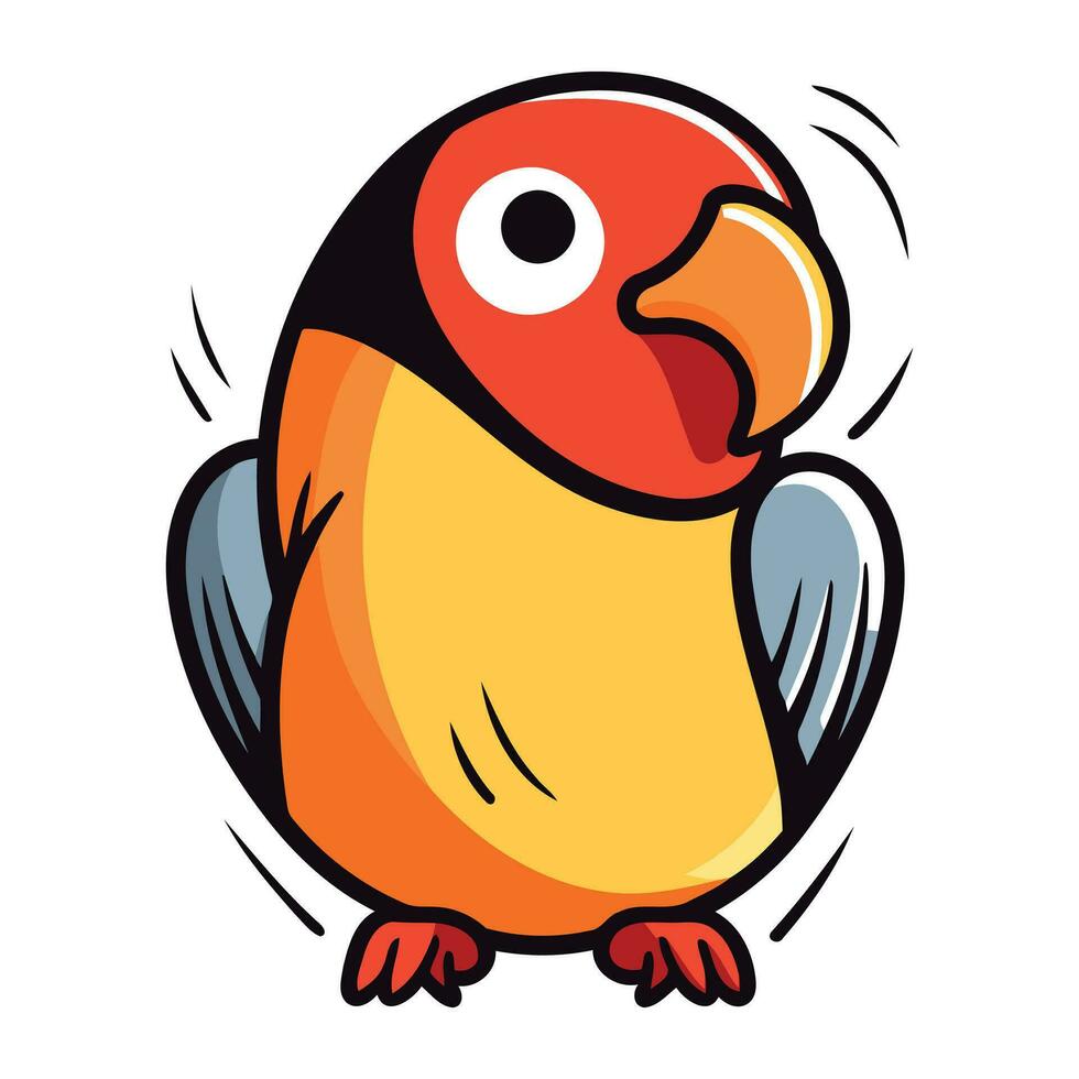 tekenfilm papegaai. vector illustratie van een schattig papegaai.