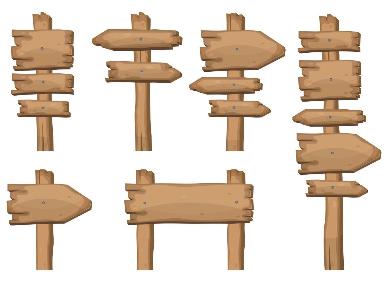 houten uithangborden in verschillende vormen vectorillustratie vector
