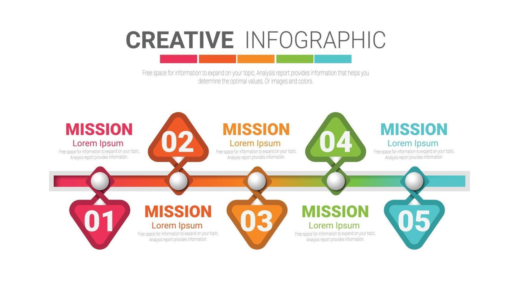 infographic ontwerpsjabloon met nummer 5 optie vector