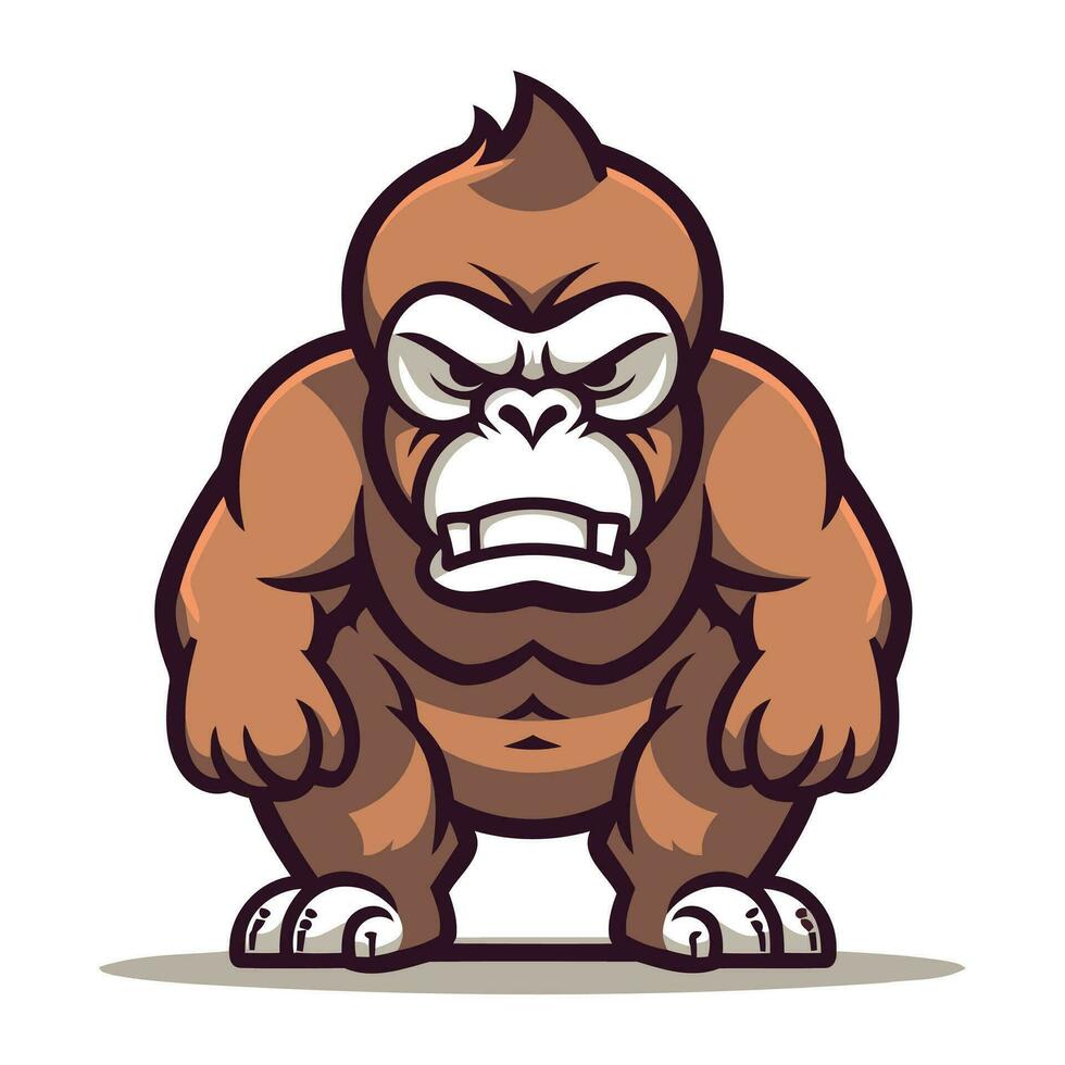 gorilla mascotte. vector illustratie van een gorilla mascotte mascotte.