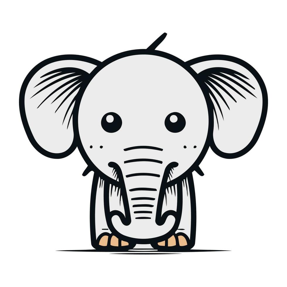 schattig tekenfilm olifant geïsoleerd Aan een wit achtergrond. vector illustratie.