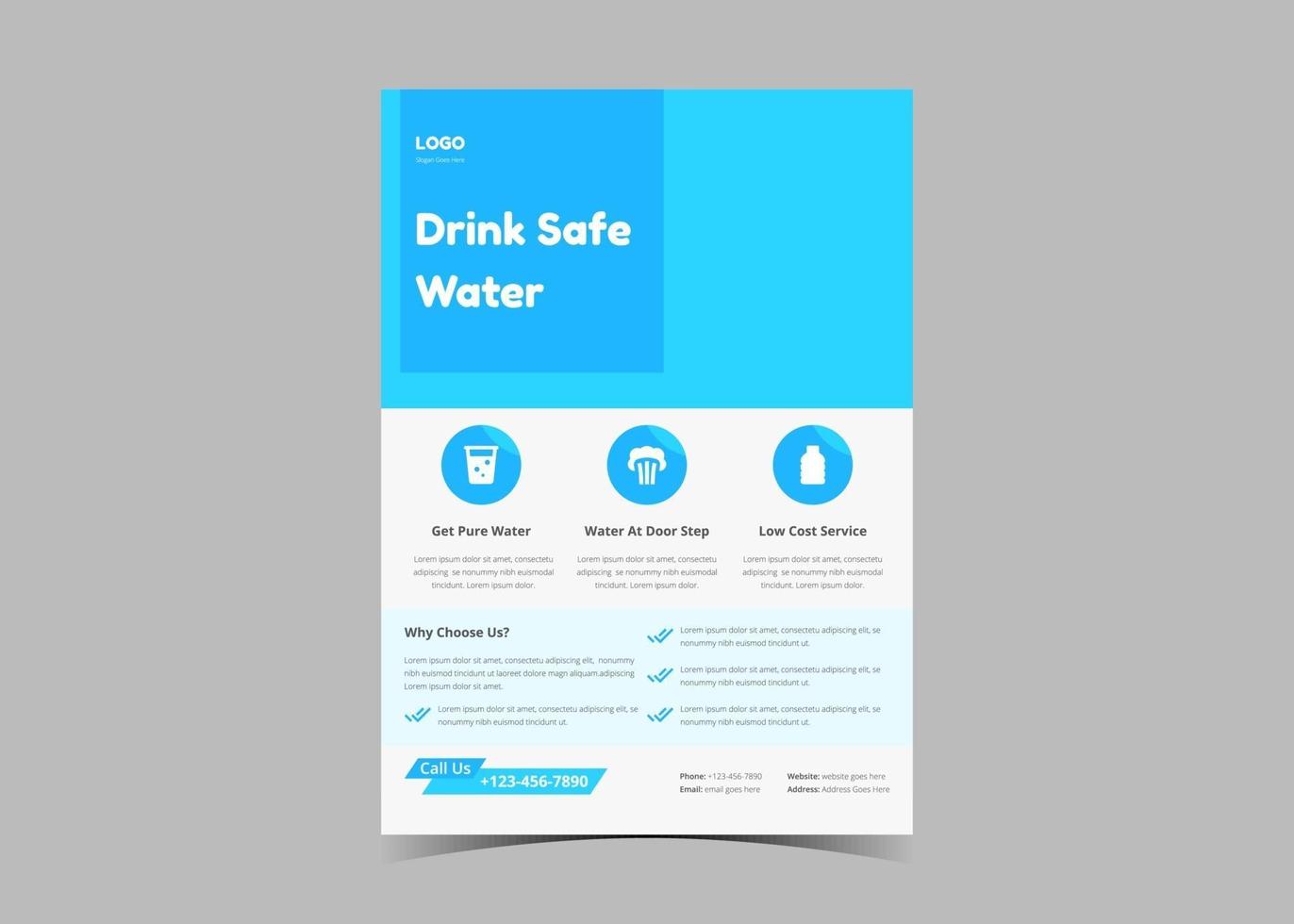 ontwerpsjabloon voor puur water flyer vector