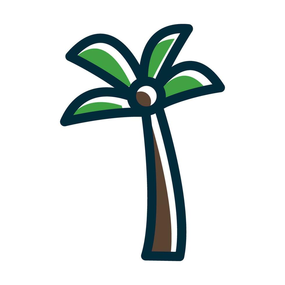 palm boom vector dik lijn gevulde donker kleuren