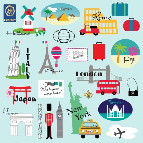 wereld reizen clipart vector