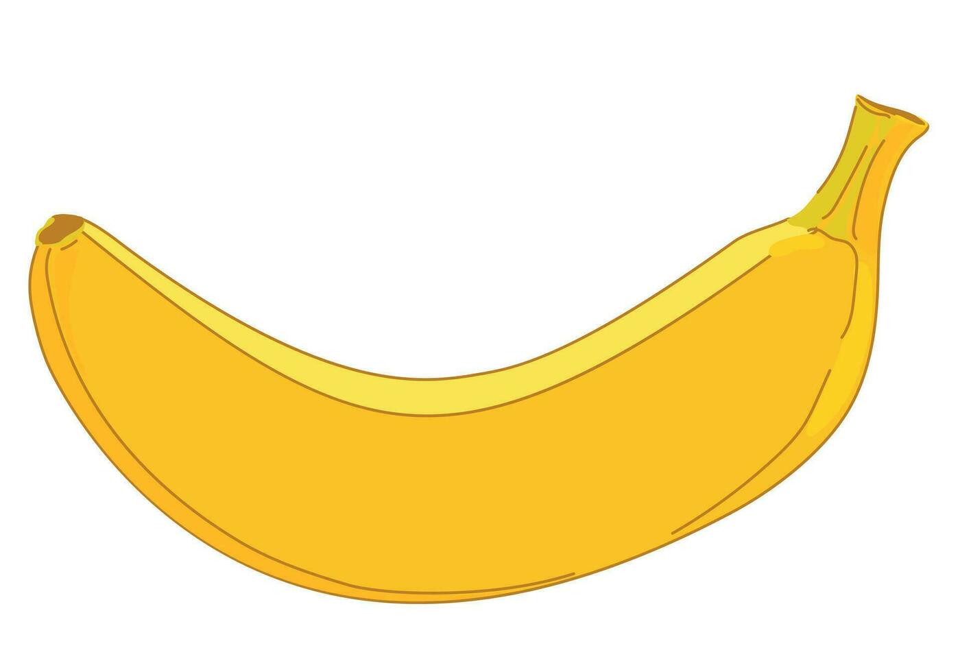 vers rijp banaan in Pel. vector. natuurlijk exotisch banaan in geel huid in tekenfilm stijl. gekleurde vlak illustratie geïsoleerd Aan wit achtergrond. zoet tropisch voedsel icoon. vector