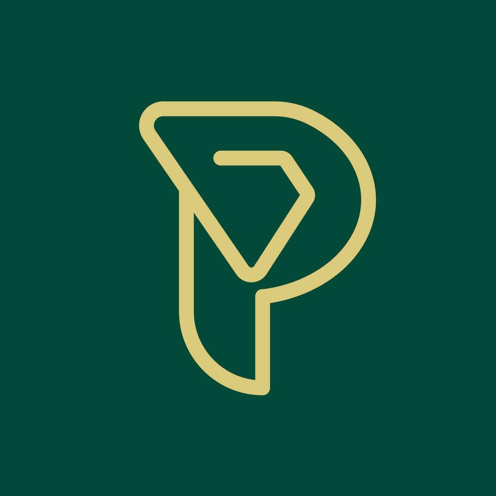 p brief diamant bedrijf logo vector