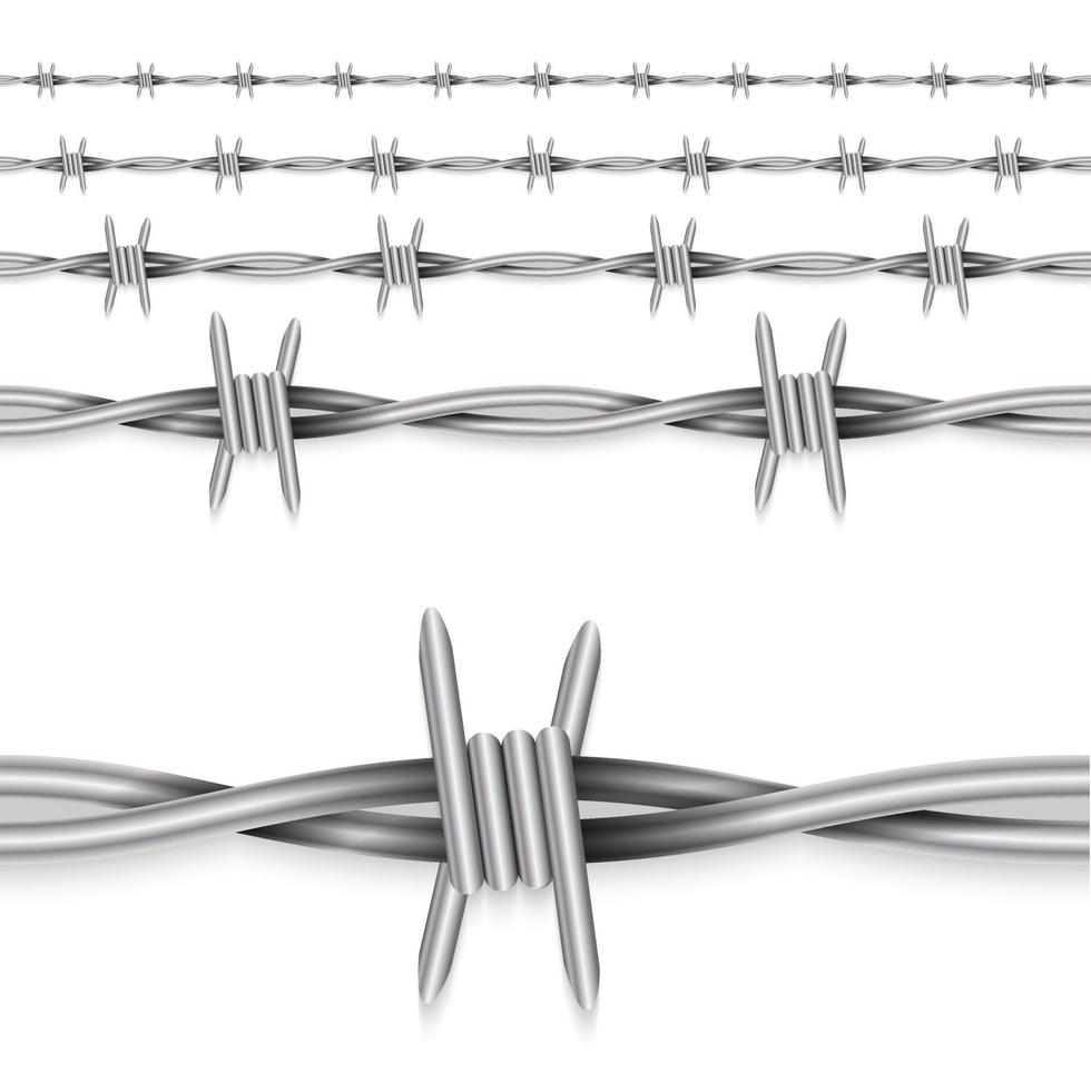 naturalistisch. 3D-weergave. metalen prikkeldraad. naadloos patroon. vector