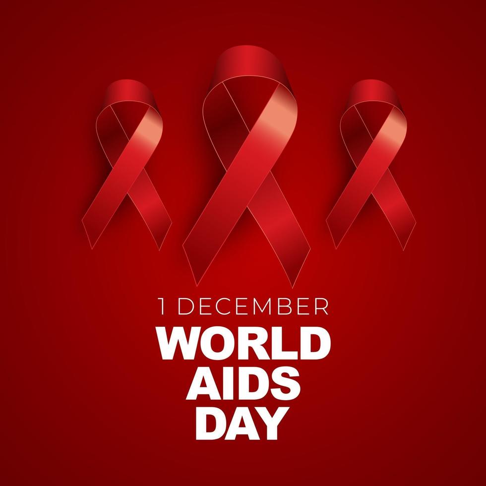 1 december wereld aids dag concept met rood lint teken vector