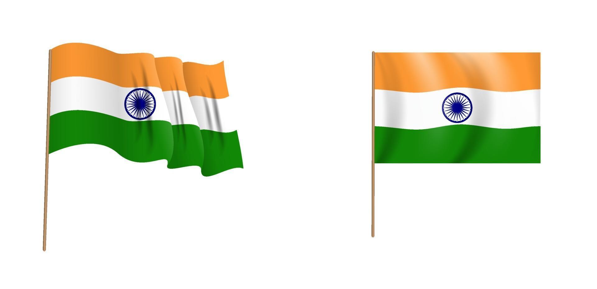 kleurrijke naturalistische wapperende vlag van het land india vector