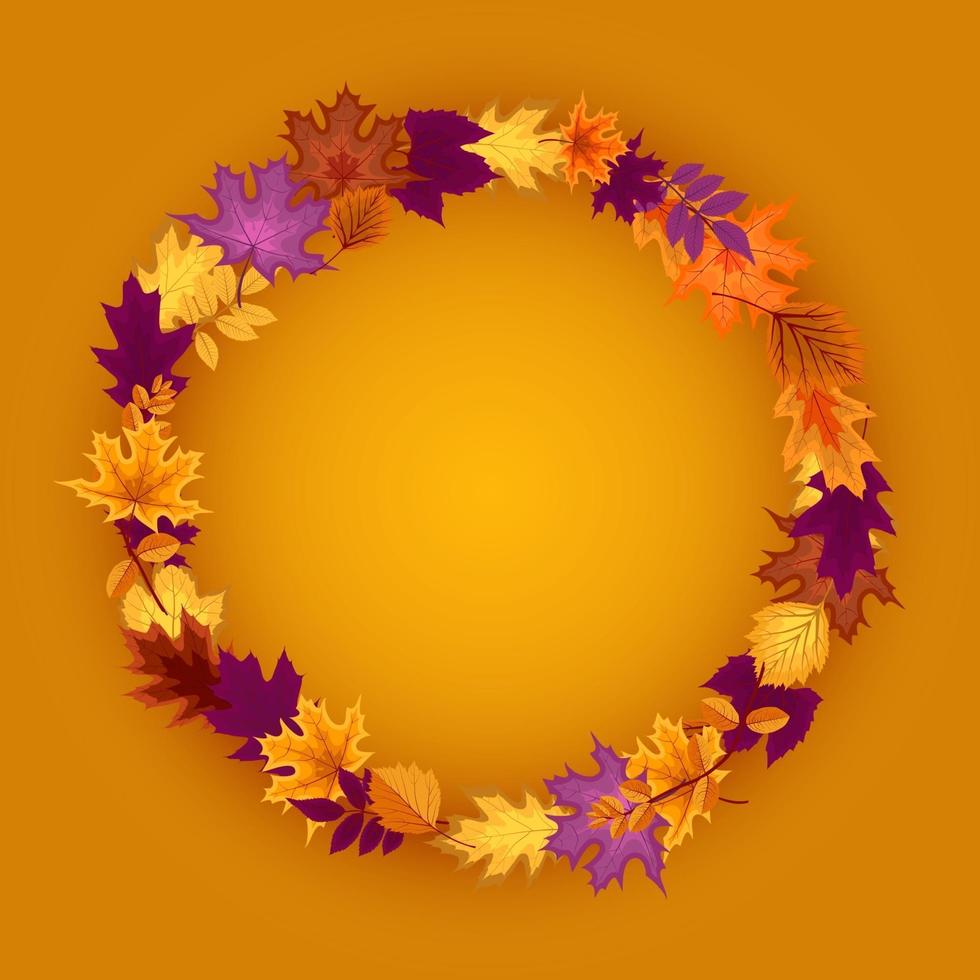 abstracte herfstachtergrond met vallende herfstbladeren vector