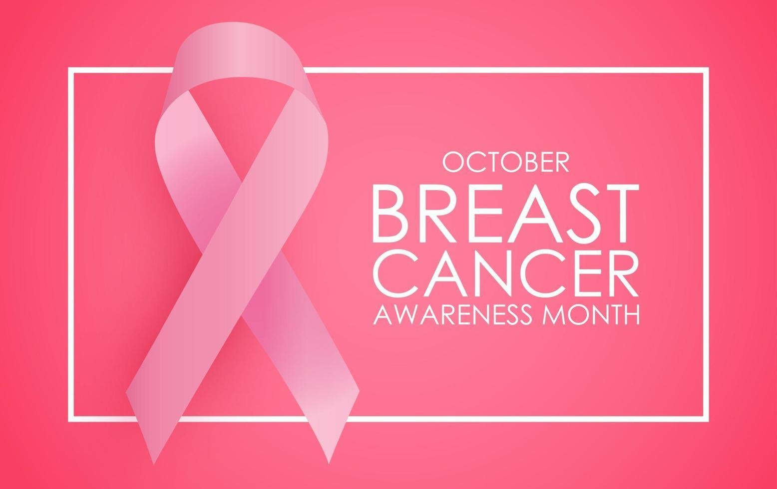 oktober borstkanker bewustzijn maand. roze lint teken vector