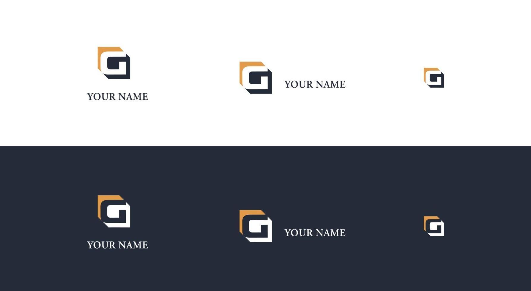 letter g serif vierkanten logo concept vector