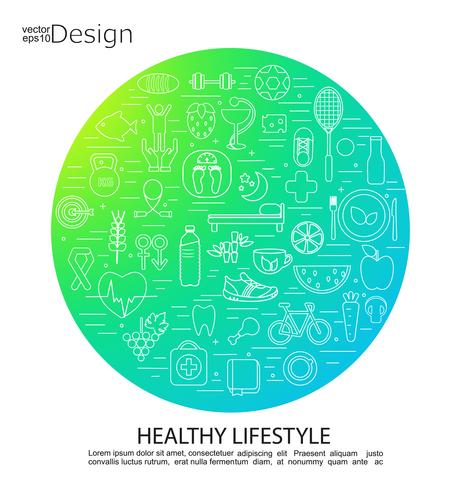 Gezonde levensstijl concept symbolen. vector