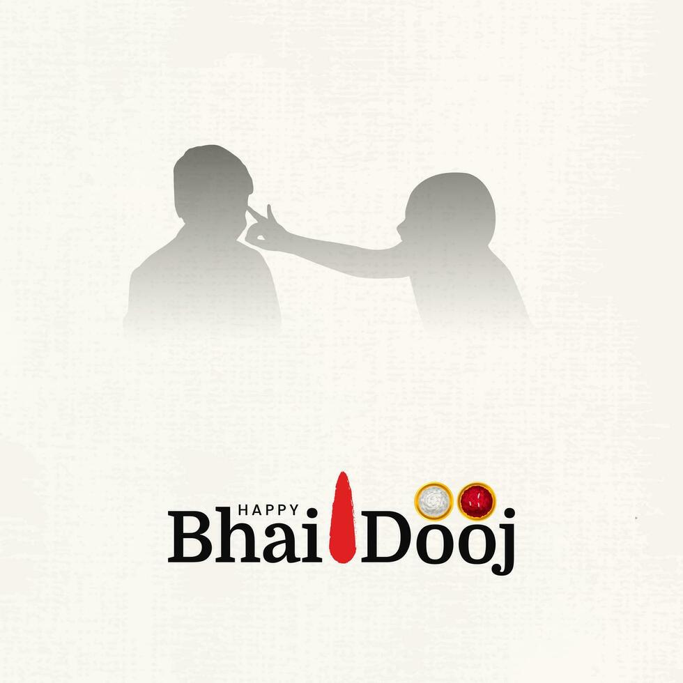 gelukkig bhai dooj typografie sociaal media post vector